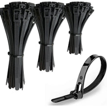 150x Kabelbinder Schwarz – Wiederverschließbar 150/200/300mm