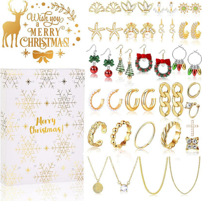 Adventskalender Schmuck 24 Überraschungen Kette Ringe Ohrringe