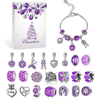 Lila Schmuck Adventskalender 2026 für Mädchen Herz