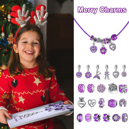 Lila Schmuck Adventskalender 2026 für Mädchen Herz