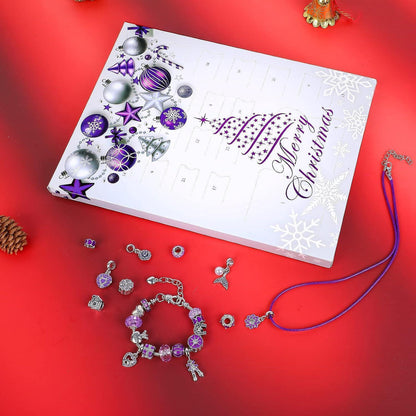 Lila Schmuck Adventskalender 2026 für Mädchen Herz