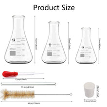 Glas Erlenmeyerkolben Set 250ml 200ml 150ml mit Messzylinder