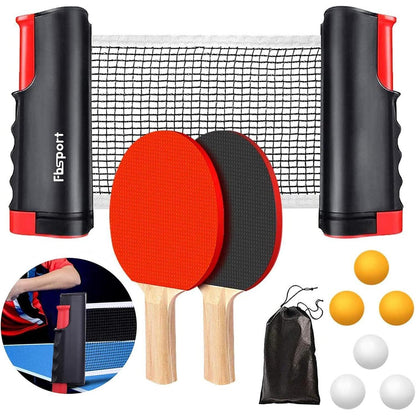 Tischtennisschläger Set Tischtennisnetz 2 Schläger 6 Bälle