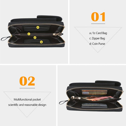 Aucuu Damen PU Leder Umhängetasche mit Quaste, Mini Crossbody Handytasche