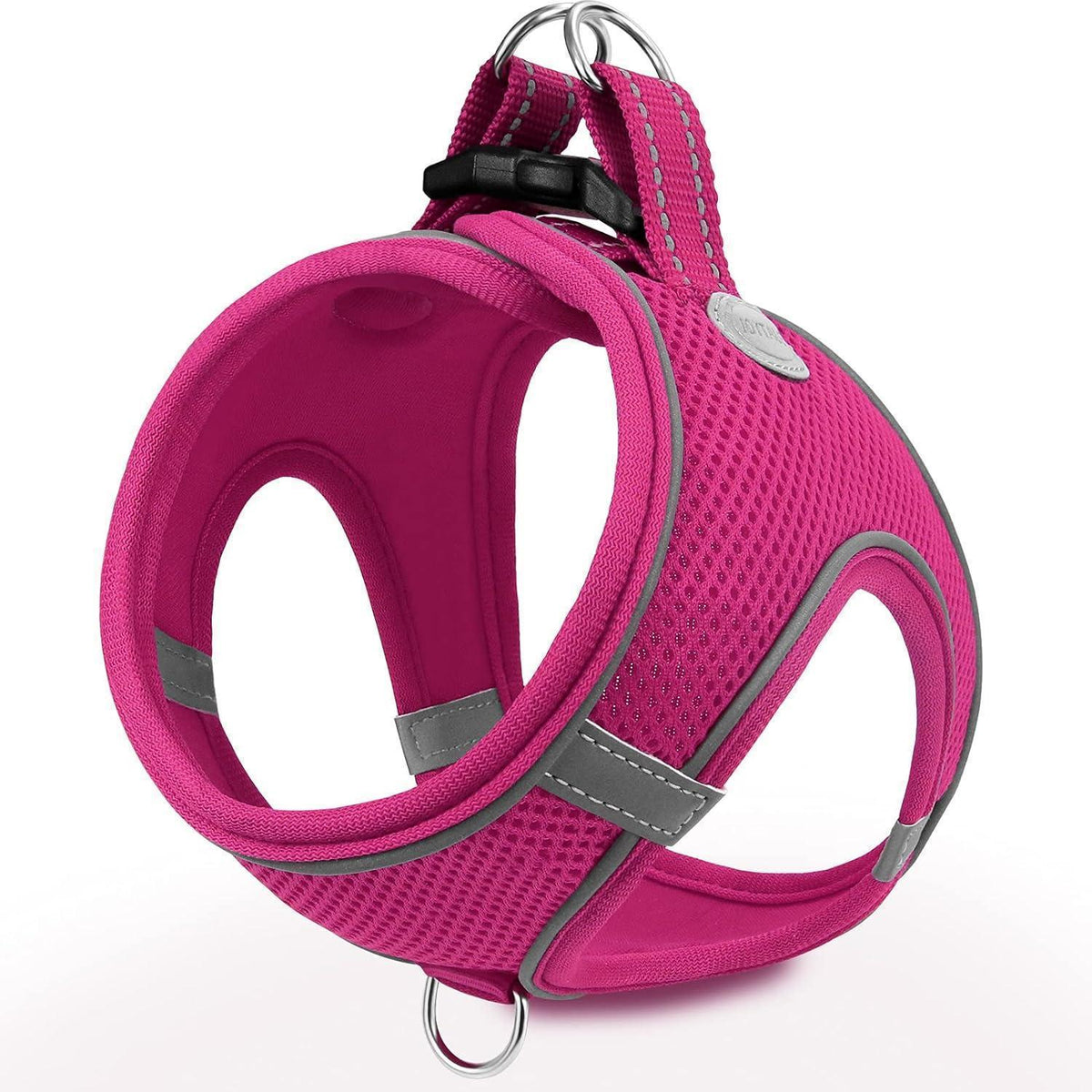 Hundegeschirr Air-Mesh atmungsaktiv reflektierend leuchtend rosa M