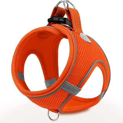 Hundegeschirr Air-Mesh atmungsaktiv reflektierend Orange M