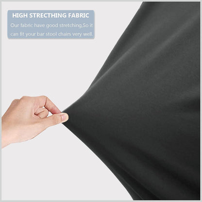 Barhocker-Bezüge Stretch Grau, 2 Stück – Waschbar & Abnehmbar