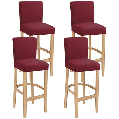Barhocker-Bezüge Stretch Weinrot, 4 Stück – Waschbar & Abnehmbar