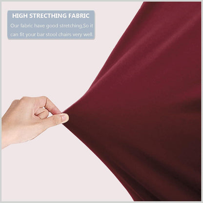Barhocker-Bezüge Stretch Weinrot, 4 Stück – Waschbar & Abnehmbar