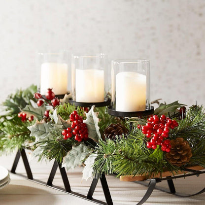 4er Set Kerzenhalter Adventskranz 6cm Metall Schwarz