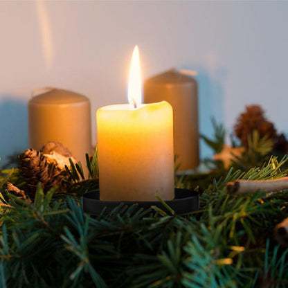 4er Set Kerzenhalter Adventskranz 6cm Metall Schwarz