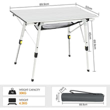 Faltbarer Campingtisch Aluminium höhenverstellbar 90x53cm für 4 Personen