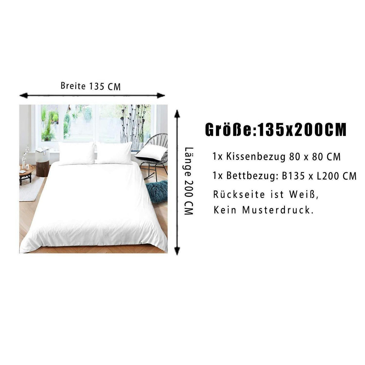Motocross Bettwäsche Set 135x200cm – Kinderzimmer Motorrad Design
