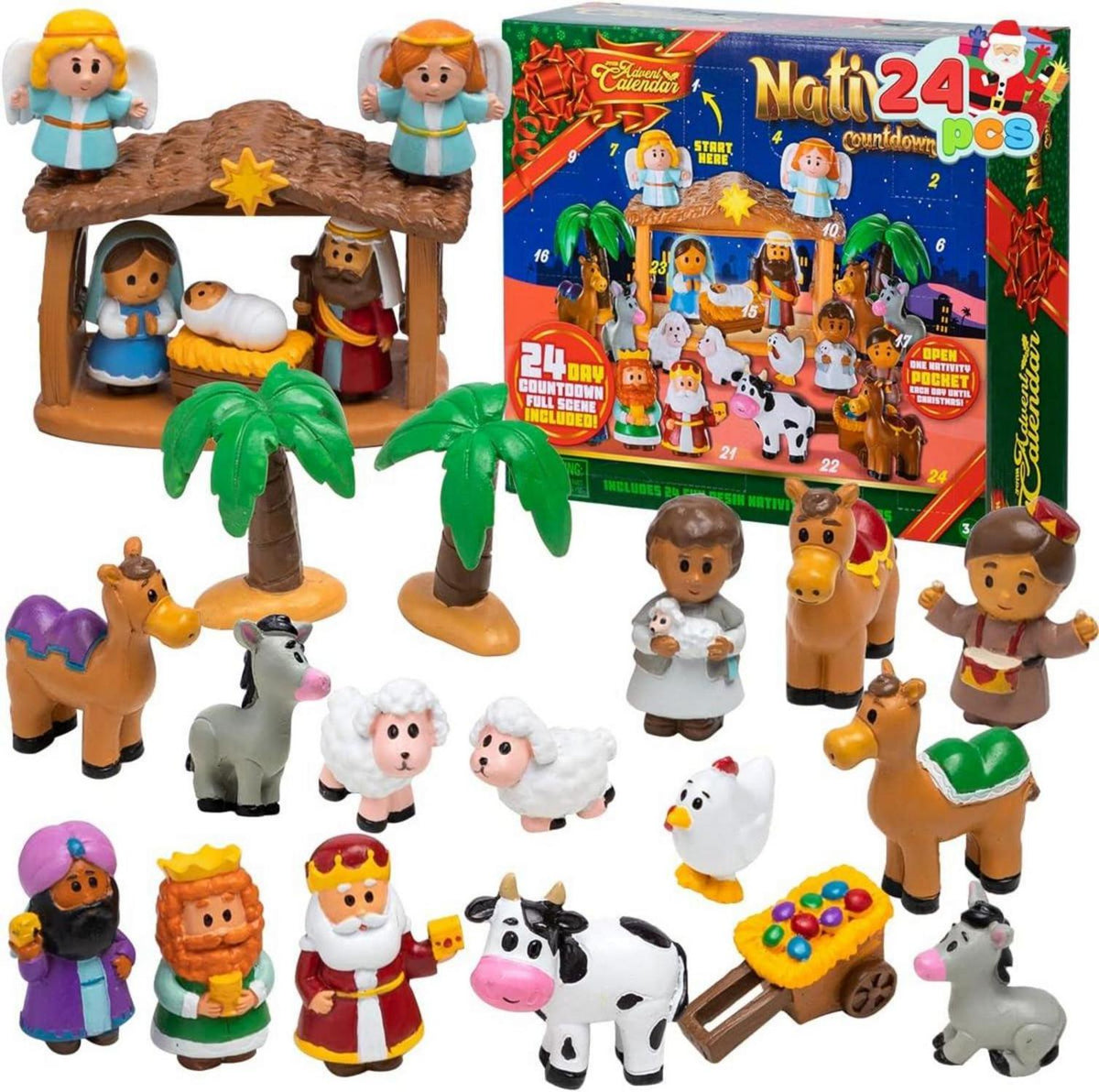 24-teiliger Weihnachts-Adventskalender Krippenfiguren