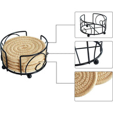 6er Set Glasuntersetzer mit Halter, handgefertigt aus dickem