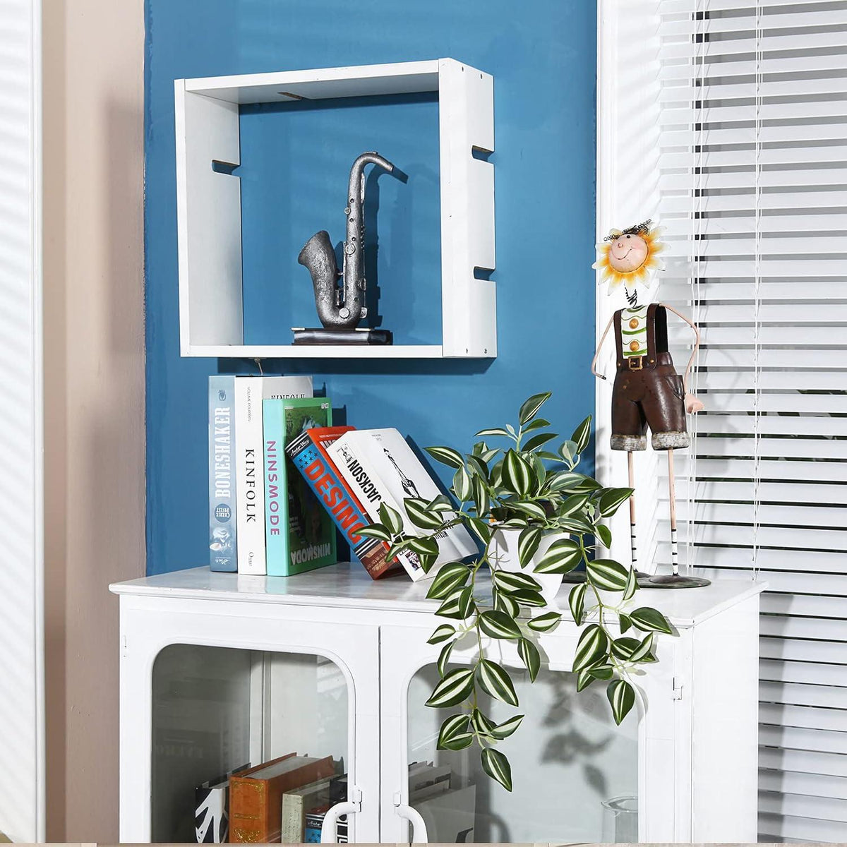 Künstliche Kunstpflanze 38cm Grün Deko Modern Wohnzimmer Schlafzimmer