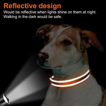 Gepolstertes Hundehalsband Neopren Nylon Verstellbar XL Orange