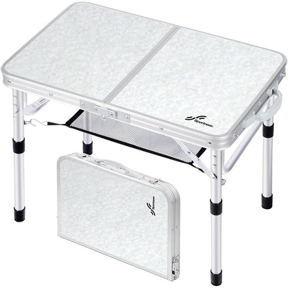 Höhenverstellbarer Campingtisch mit Netzablage, 60x40cm