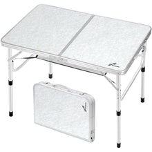 Höhenverstellbarer Campingtisch mit Netzablage, 90x60cm Weiß