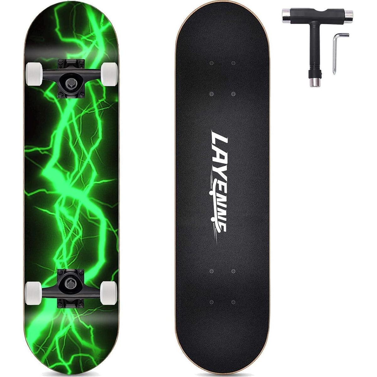 Komplettes Skateboard 31 Zoll Ahorn Deck ABEC-11 Lager Verde