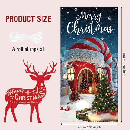 Weihnachts Türbanner Frohe Weihnachten 180x90cm Polyester