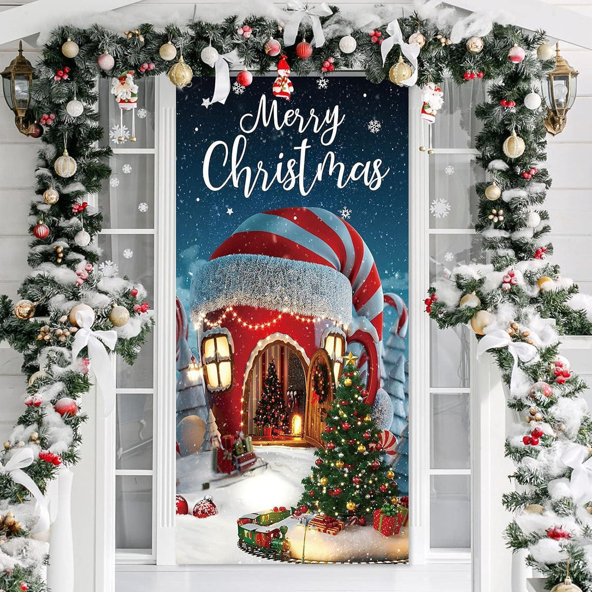Weihnachts Türbanner Frohe Weihnachten 180x90cm Polyester