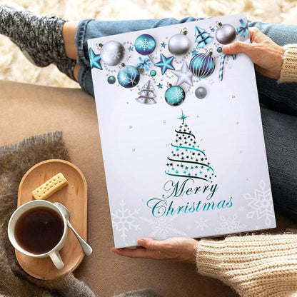 MJARTORIA Schmuck Adventskalender 2024 DIY Set Mädchen Himmelblau Perlen Weihnachts-Countdown