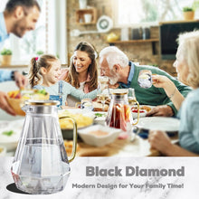 DUJUST Schwarzer Glaskrug 2 Liter Modernes Diamant Design