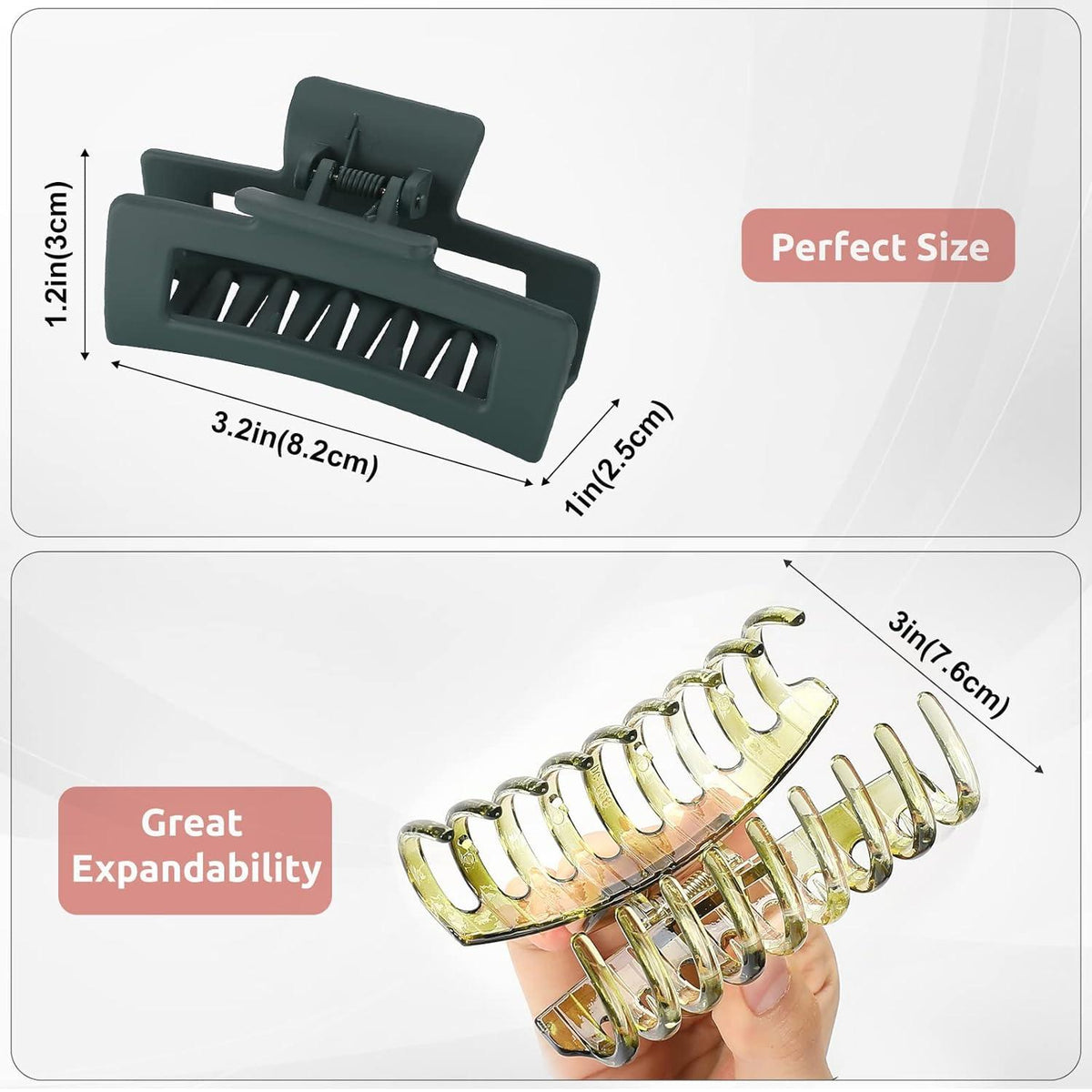 Lolalet 8er Pack Große Haarklammer 8cm für dickes Haar Rutschfest Jaw Clips