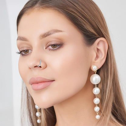 Fake Nasenpiercing Set 9 Stück Silber Chirurgenstahl Hoop