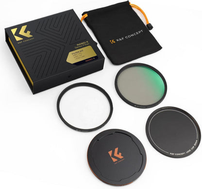 K&F Concept Filter Set 55mm Polfilter UV Kit mit Objektivdeckel