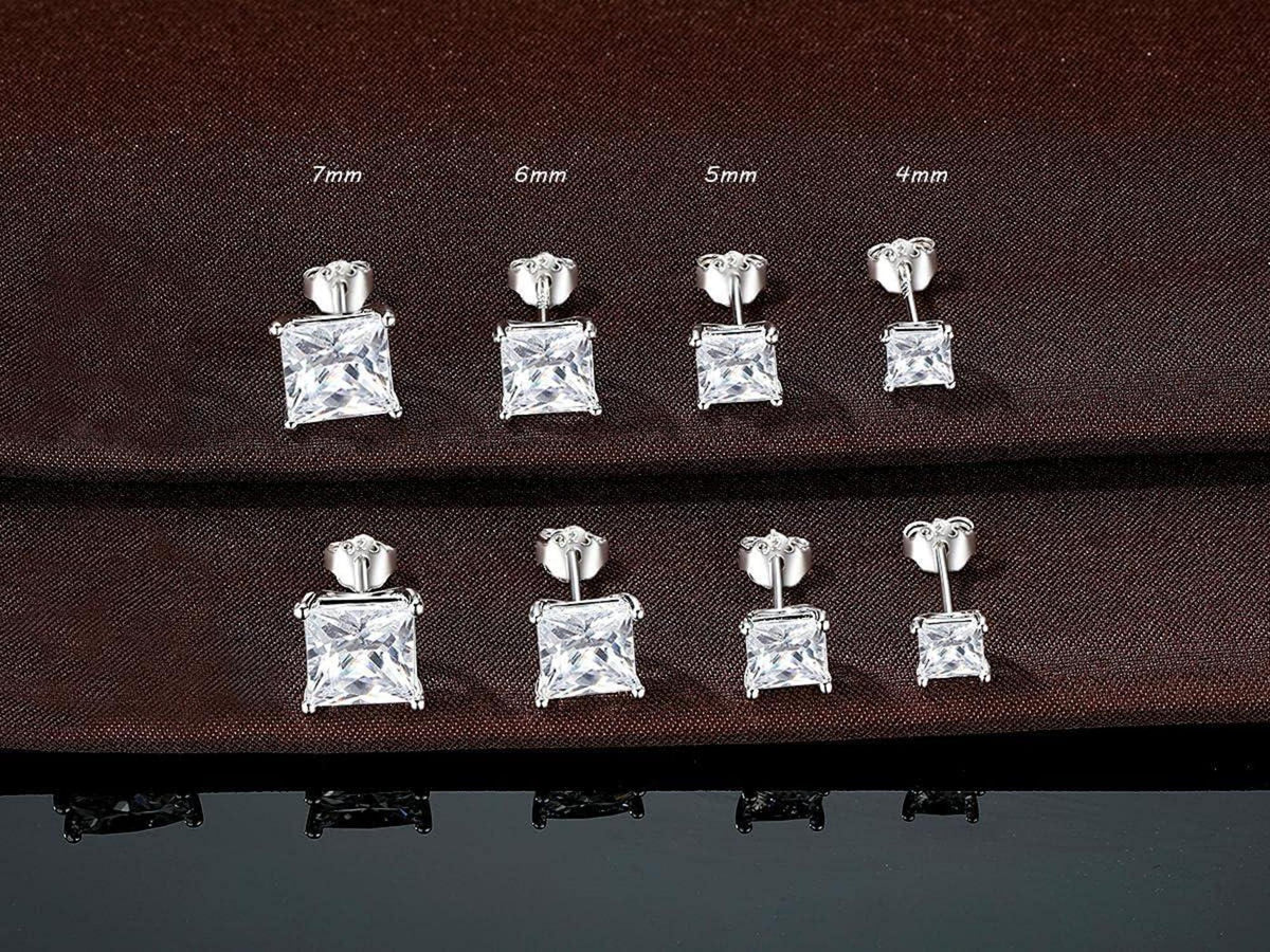 Silber Zirkonia Ohrstecker Set Hypoallergen Damen Herren Mädchen