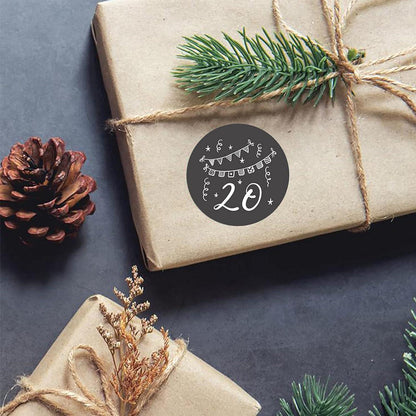 Selbstklebende Adventskalender Zahlen Aufkleber 4 cm 24