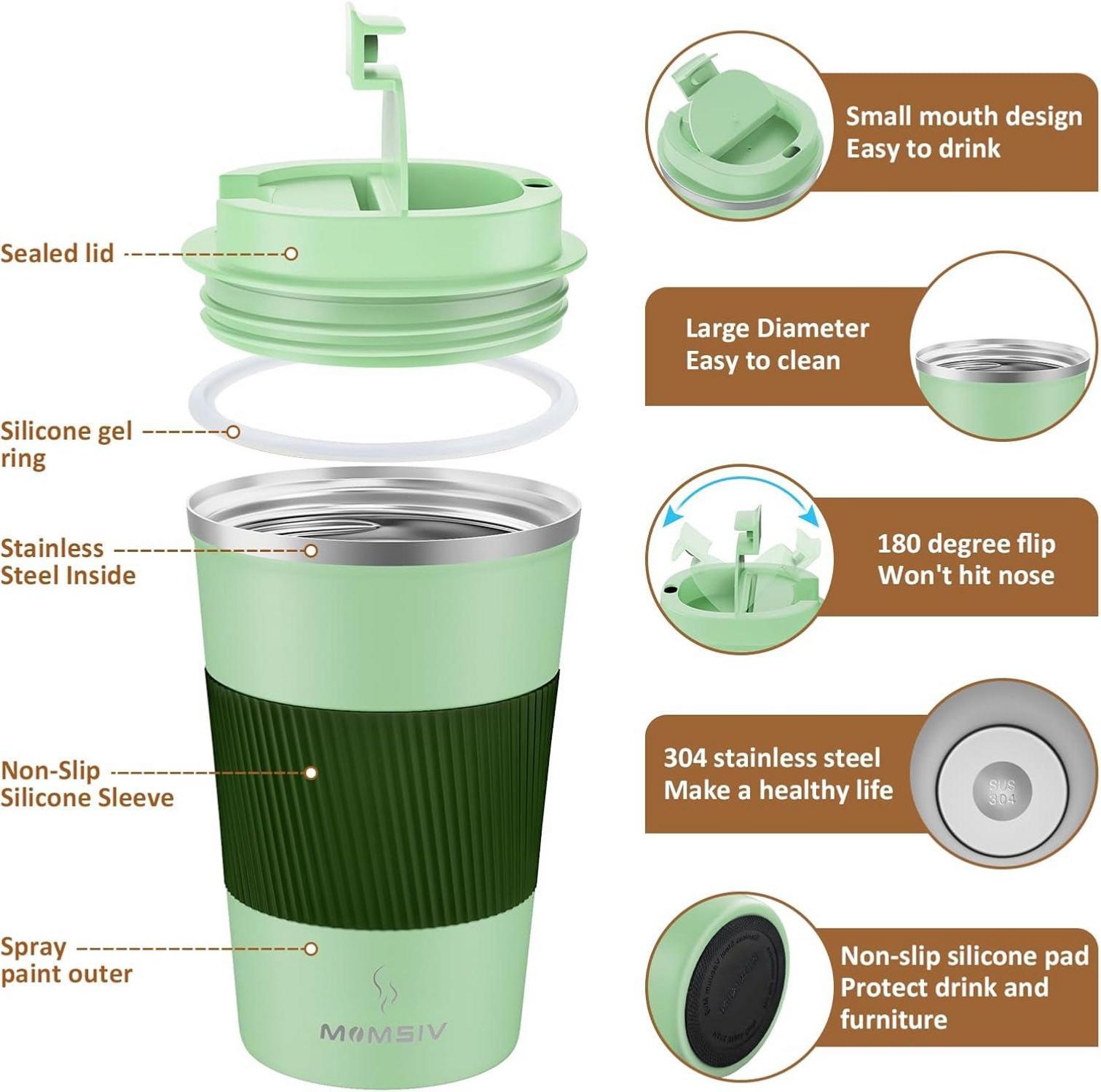 Thermobecher Isolierbecher 380ml Edelstahl Kaffeebecher