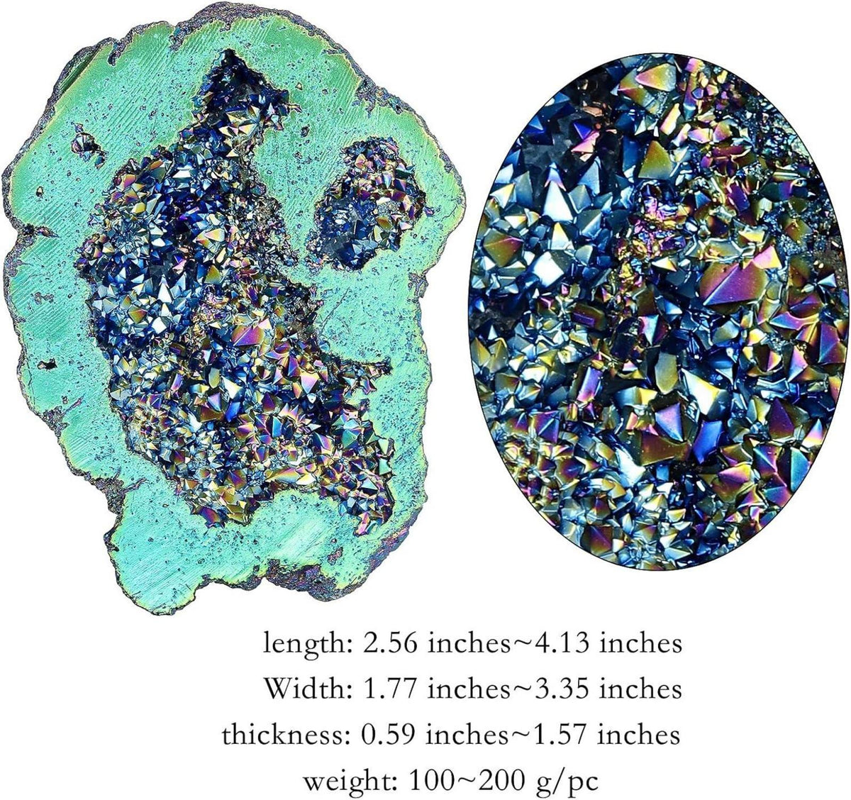 Natürlicher Titanium Coated Quarz Geode Cluster Figur
