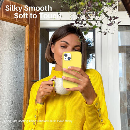 iPhone 13 Silikon Case 6,1 Zoll Ultra Dünn Voller Schutz Zitronengelb