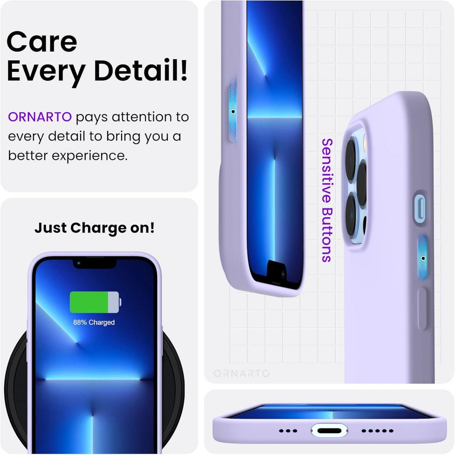 Silikon Case Hülle für iPhone 13 Pro 6,1 Zoll Flüssig Silikon Schutz - Lila