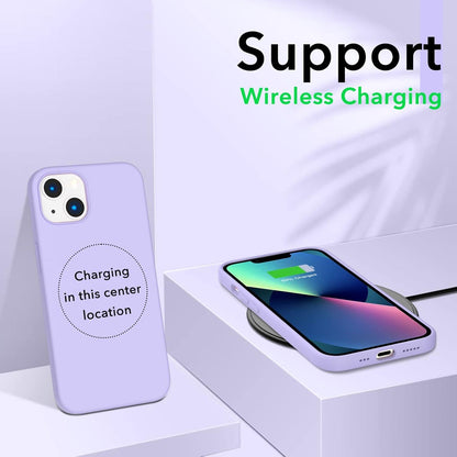 iPhone 13 Silikon Hülle 6,1 Zoll Flüssig Handyhülle Licht Lila