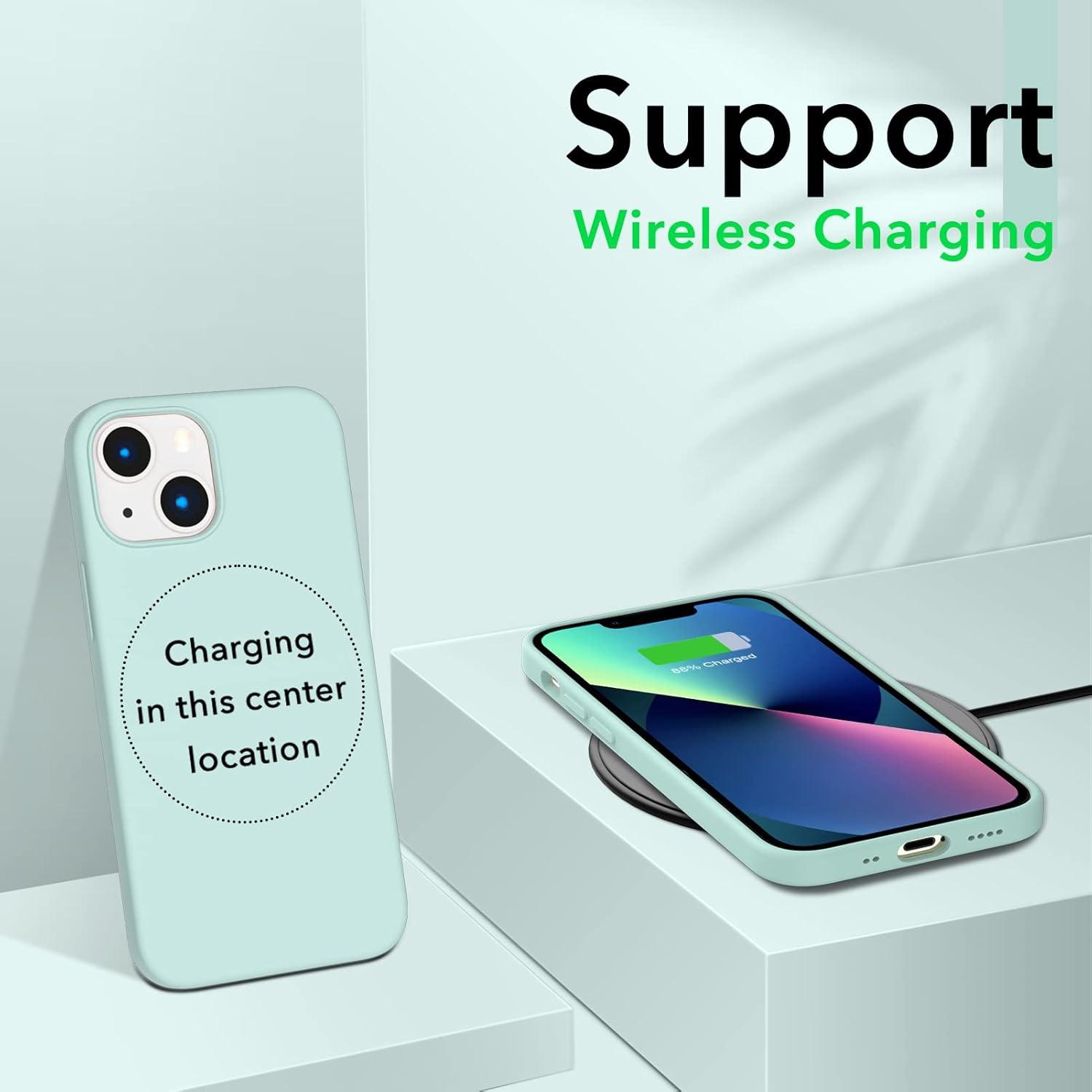 iPhone 13 Mini 5,4 Silikon Hülle Ultra Dünn Flüssig Silikon SchutzMintGrün