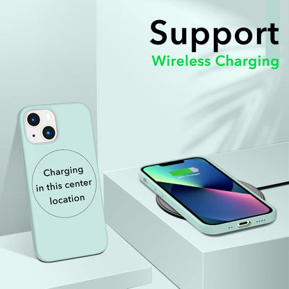 iPhone 13 Mini 5,4 Silikon Hülle Ultra Dünn Flüssig Silikon SchutzMintGrün