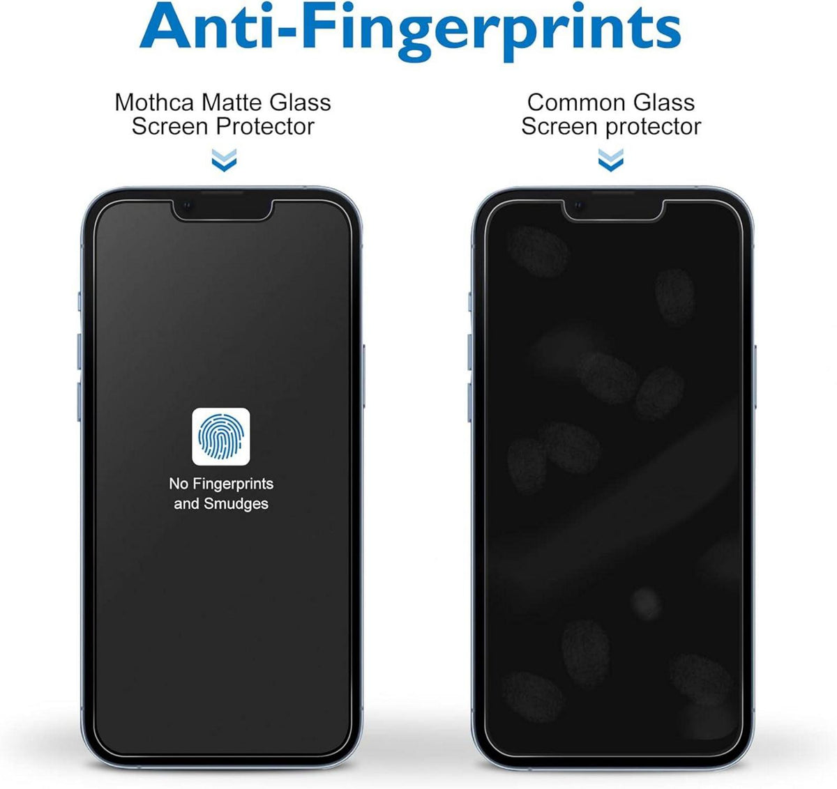 Mothca Matte Schutzfolie iPhone 13 (2+2 Stück) 6,1 Zoll 9H Matt Displayschutz Kameraschutz