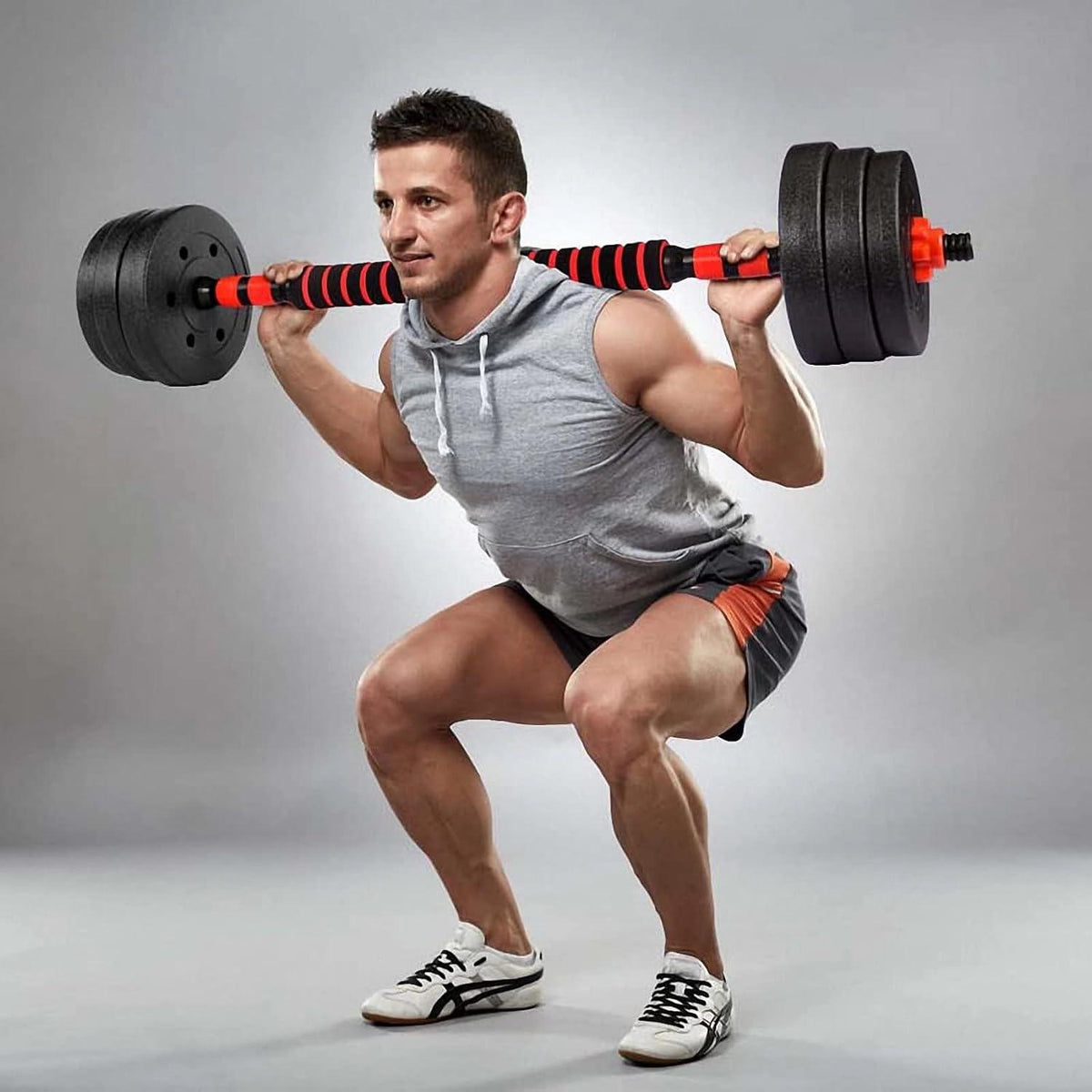 Verstellbare Kurzhanteln Schwarz 2er Set 1in1 Fitnessgewichte 15KG