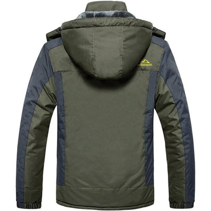 Herren Winterjacke Wasserdicht Warm Gefüttert Skijacke Armeegrün