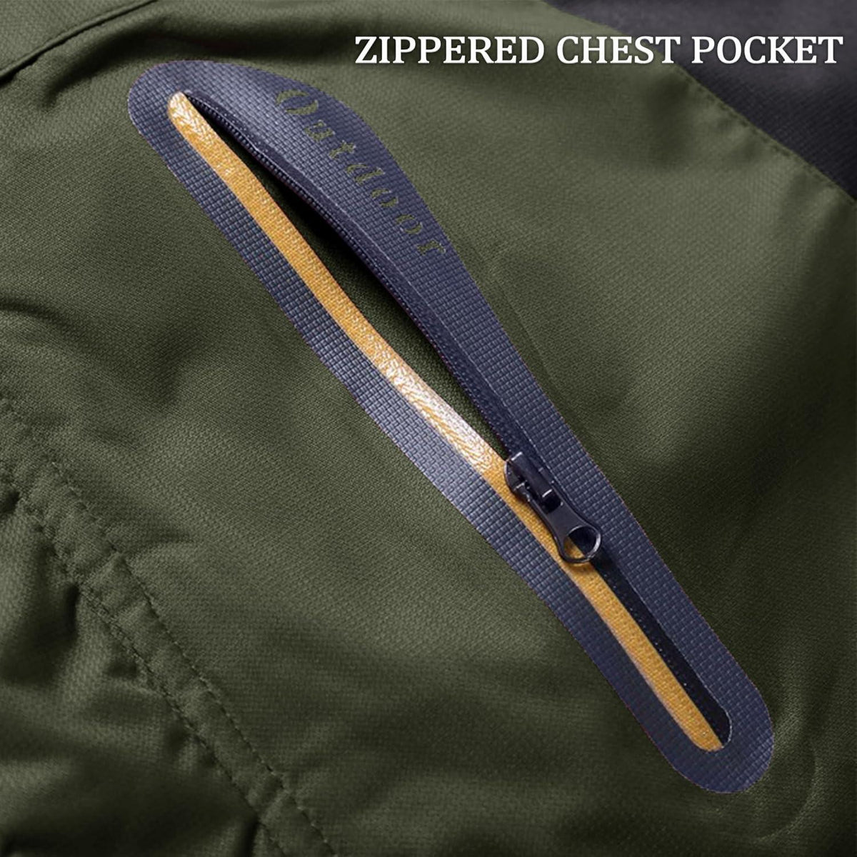 Herren Winterjacke Wasserdicht Warm Gefüttert Skijacke Armeegrün