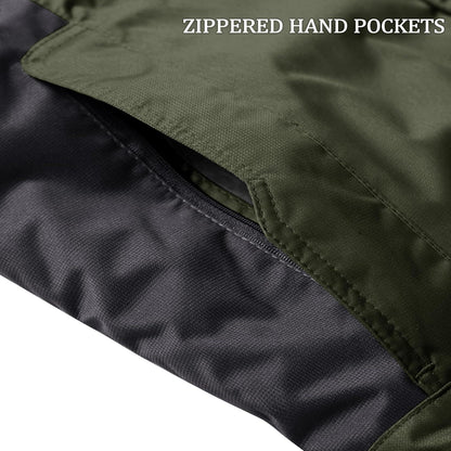 Herren Winterjacke Wasserdicht Warm Gefüttert Skijacke Armeegrün