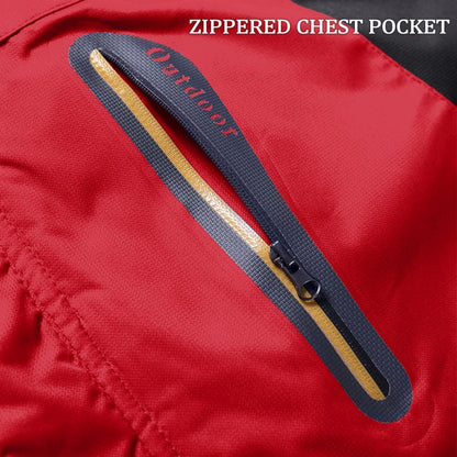 Herren Winterjacke Wasserdicht Warm Gefüttert Skijacke Rot