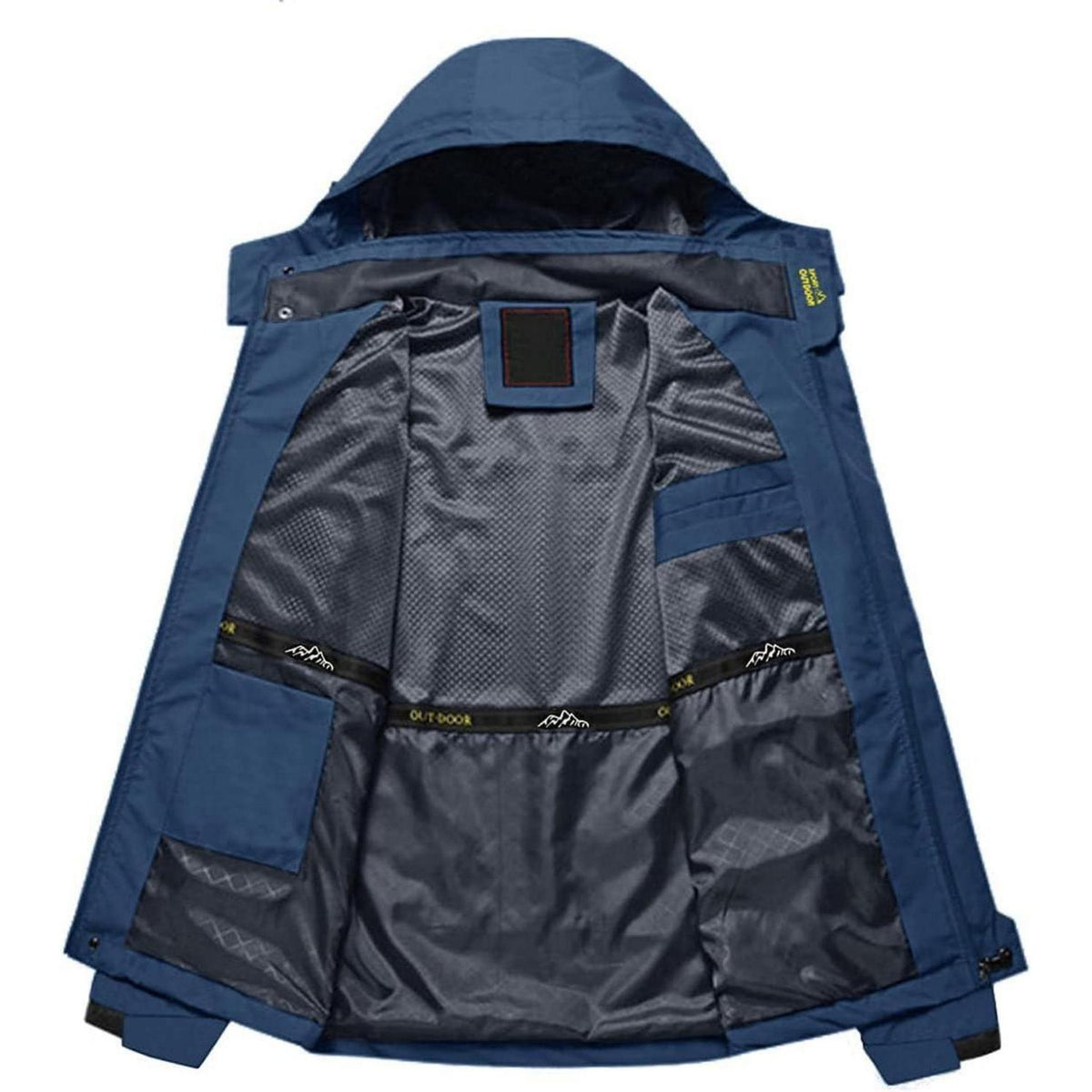 Herren Softshelljacke wasserabweisend mit abnehmbarer Kapuze Denimblau