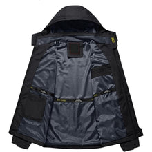 Herren Softshelljacke wasserabweisend mit abnehmbarer Kapuze L Schwarz-grau
