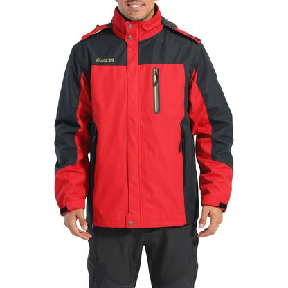 Herren Softshelljacke wasserabweisend abnehmbare Kapuze Denimblau