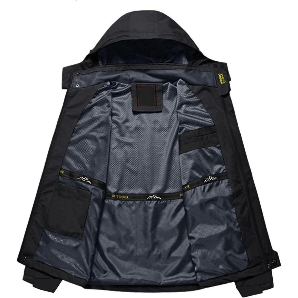 Herren Softshelljacke wasserabweisend mit abnehmbarer Kapuze XXL Schwarz-grau
